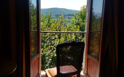 Sitting at a window, doing nothing