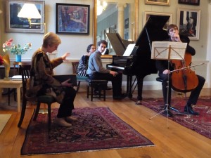 discussing Brahms with Omri Epstein and Sebastiaan van Halsema