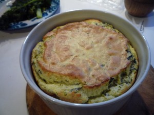 soufflé with wild garlic and sorrel