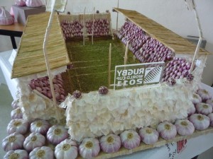 pink garlic sculpture